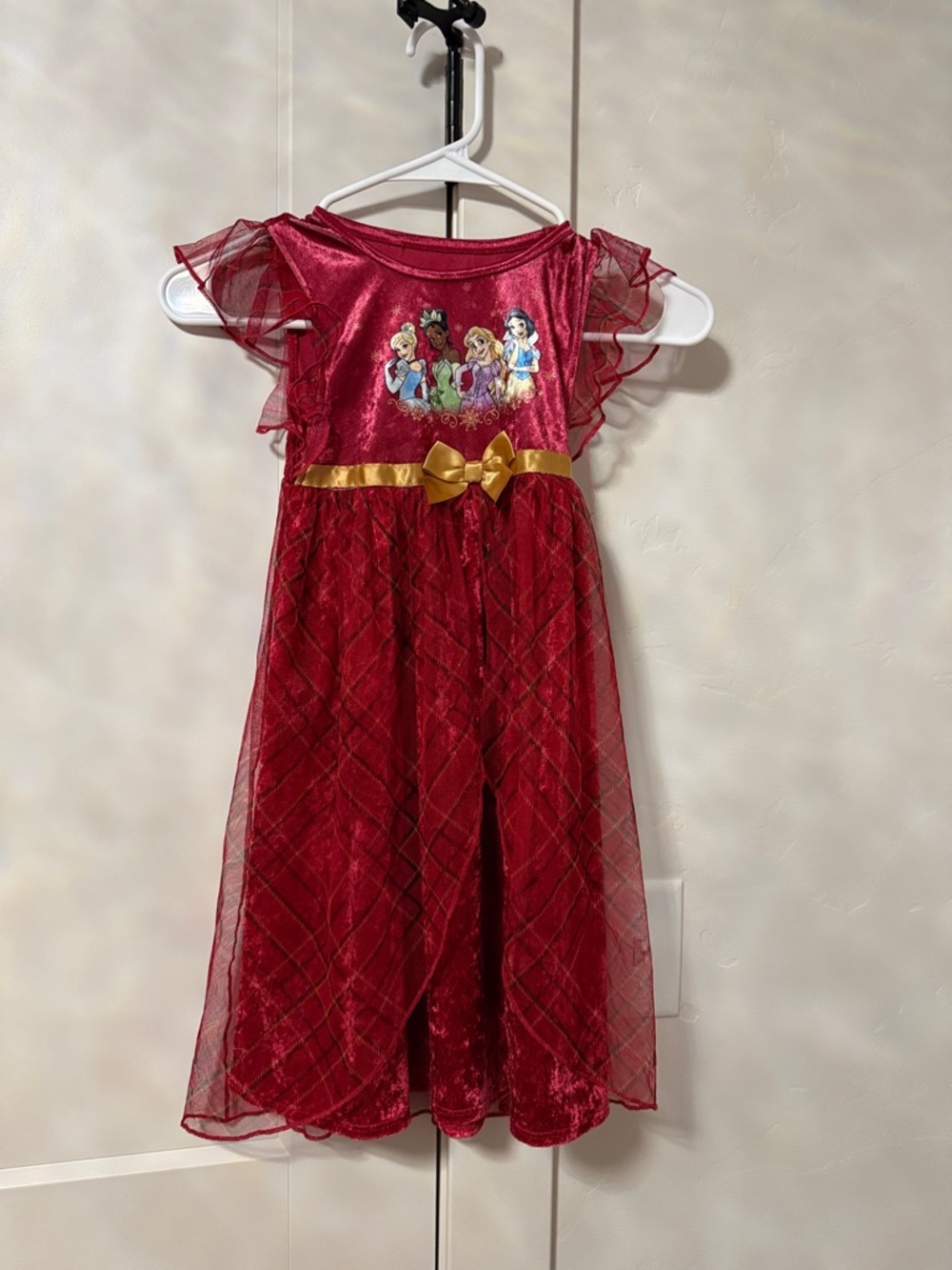 Disney Red Princess Dress with Gold Bow Waist